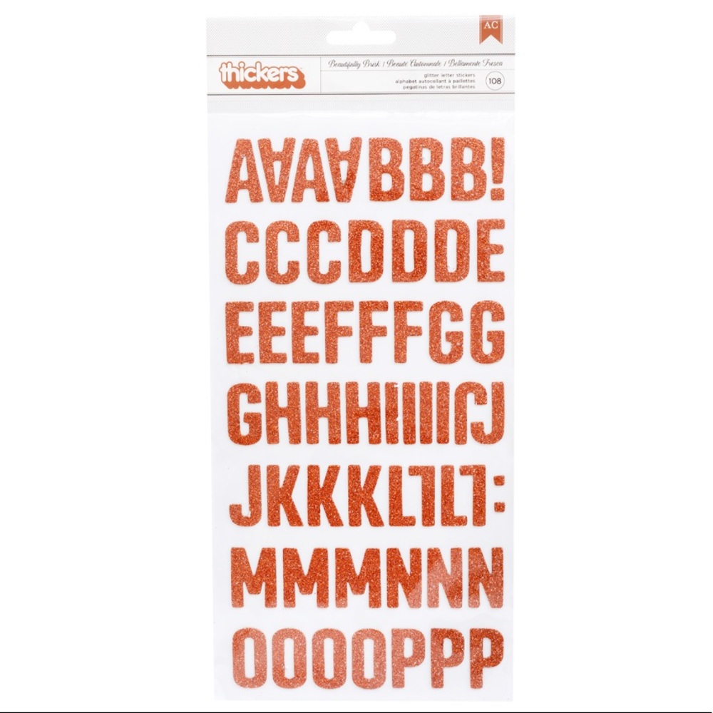 American Crafts Glitter Foam Tealightful Alphabet Stickers
